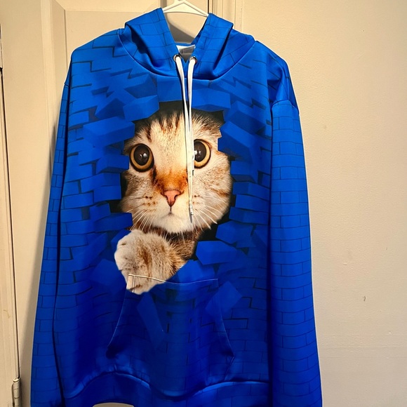Cat themed sweatshirt with hoodie. Unisex - Picture 11 of 16